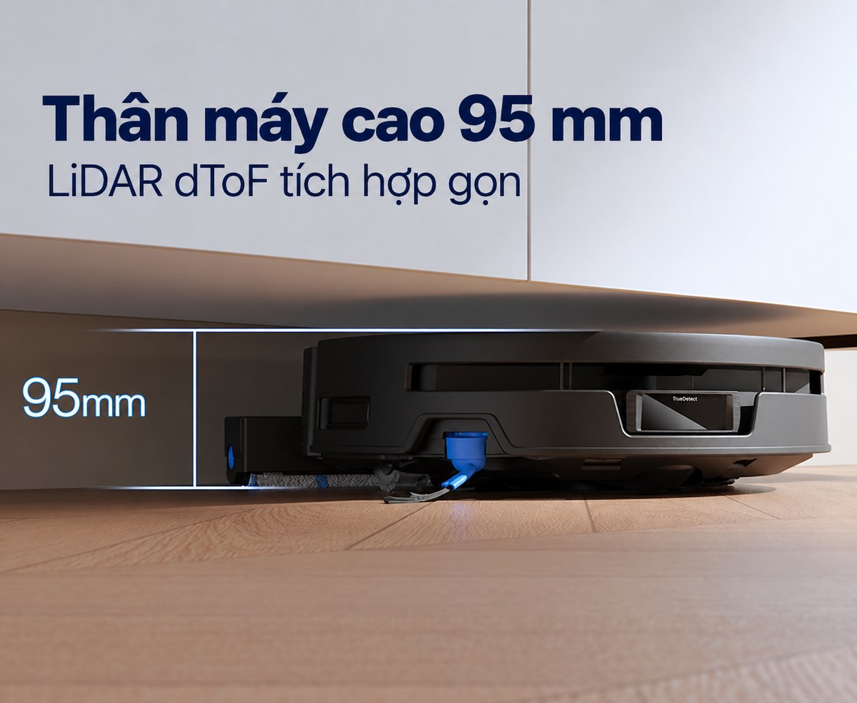 T80 Max Omni cao 95 mm với LiDAR dToF tích hợp gọn dưới gầm tủ