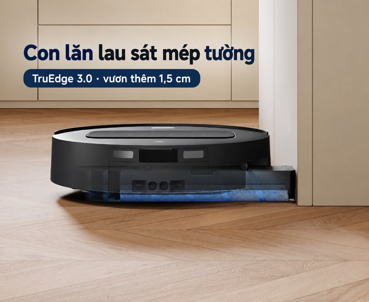 T80 Max Omni mở rộng con lăn TruEdge 3.0 thêm 1,5 cm để lau sát mép tường