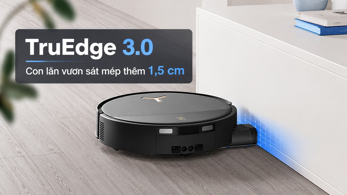 TruEdge 3.0 đưa con lăn T90S Pro Omni vươn thêm 1,5 cm tới mép chân tủ