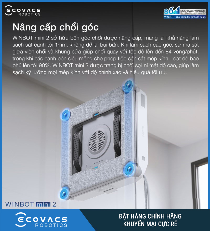 Ecovacs Winbot Mini 2 - Robot Lau Kính Thông Minh