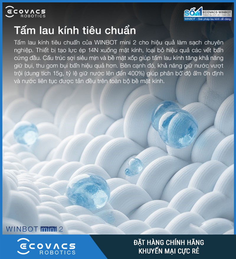 Ecovacs Winbot Mini 2 - Robot Lau Kính Thông Minh