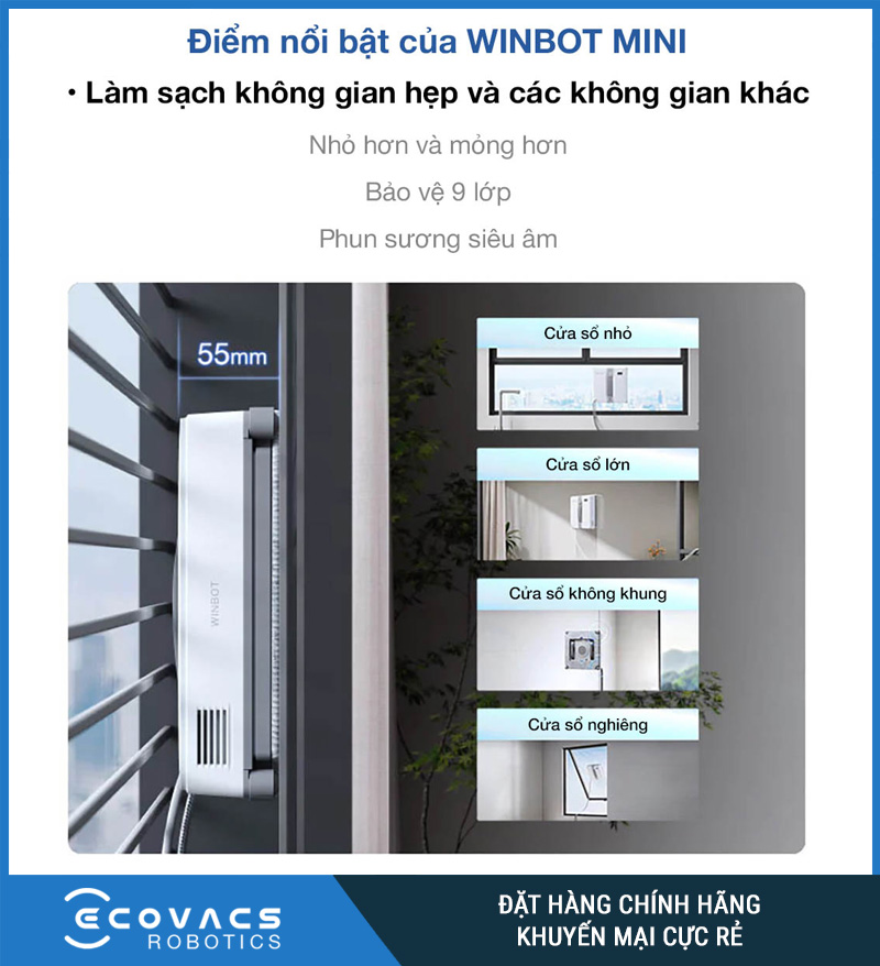 Robot Lau Kính Winbot Mini - Chính Hãng, Giá Rẻ