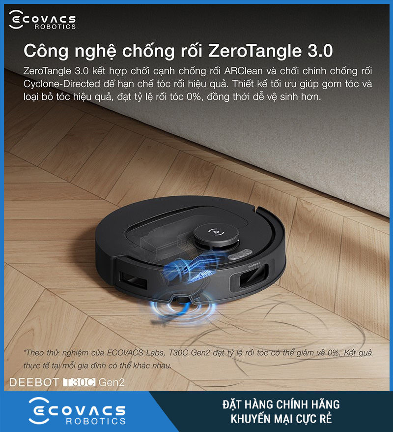 Ecovacs Deebot T30C Gen2 Trắng/Đen - Robot hút bụi lau nhà
