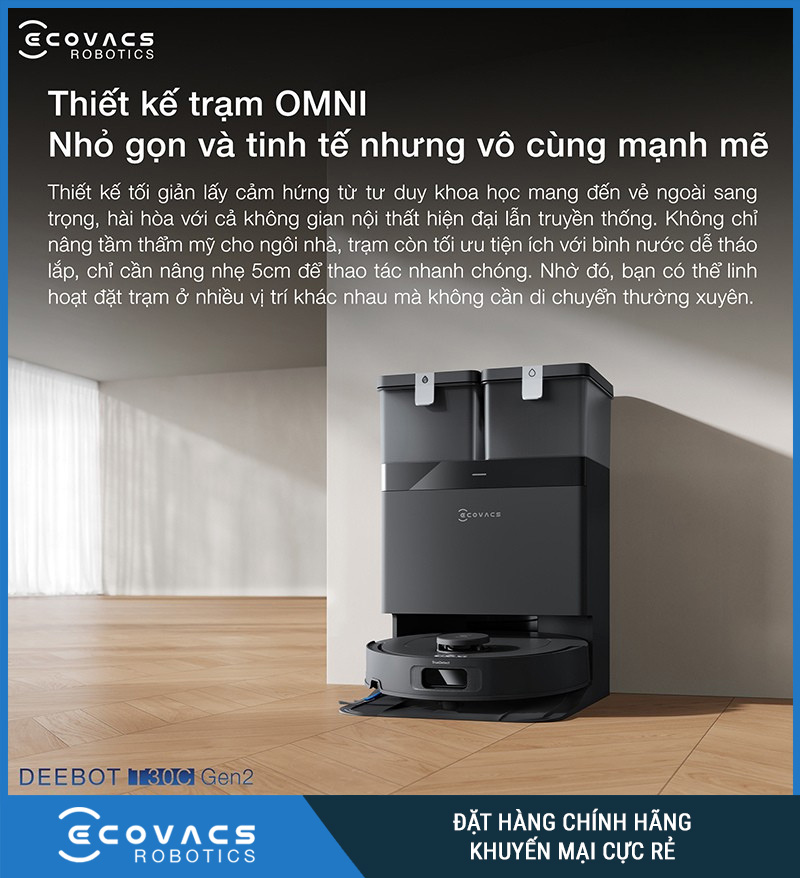 Ecovacs Deebot T30C Gen2 Trắng/Đen - Robot hút bụi lau nhà