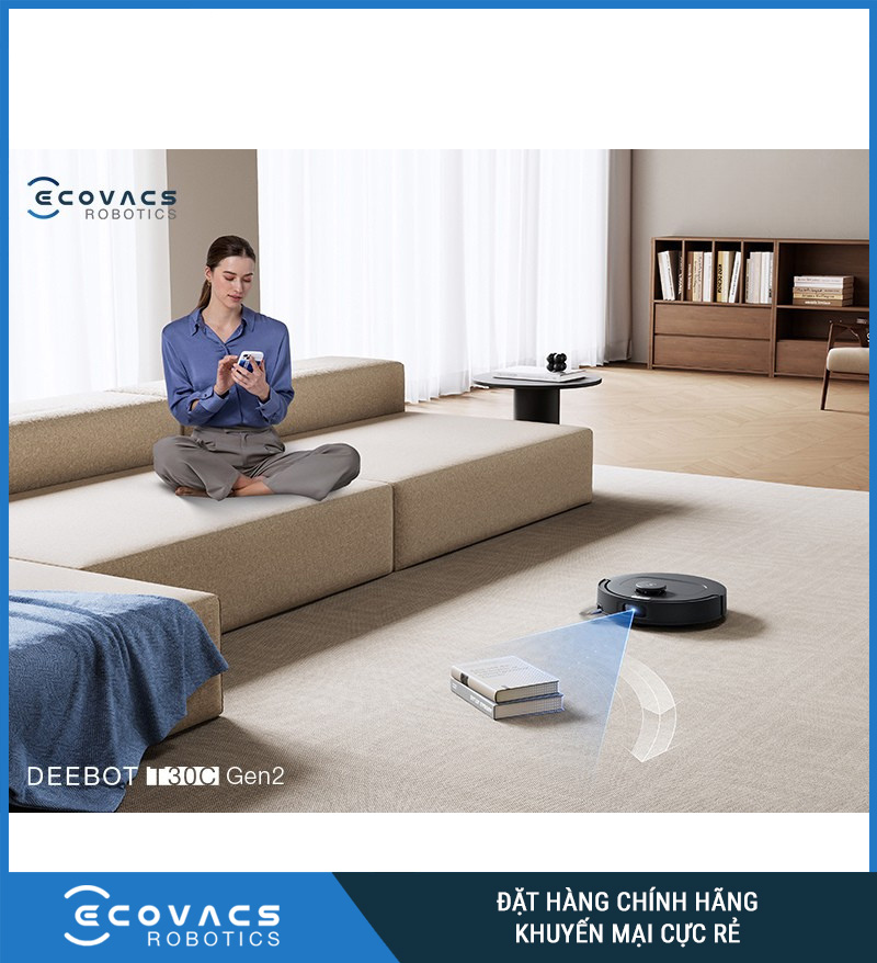 Ecovacs Deebot T30C Gen2 Trắng/Đen - Robot hút bụi lau nhà