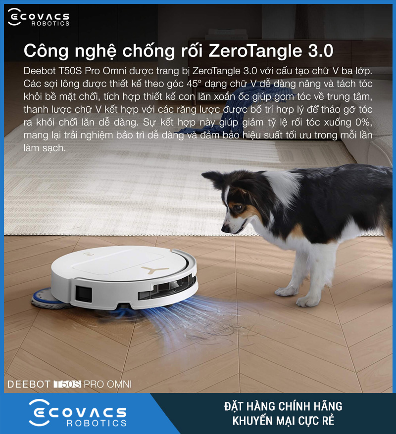 Ecovacs T50S Pro Omni Trắng/Đen - Robot hút bụi lau nhà
