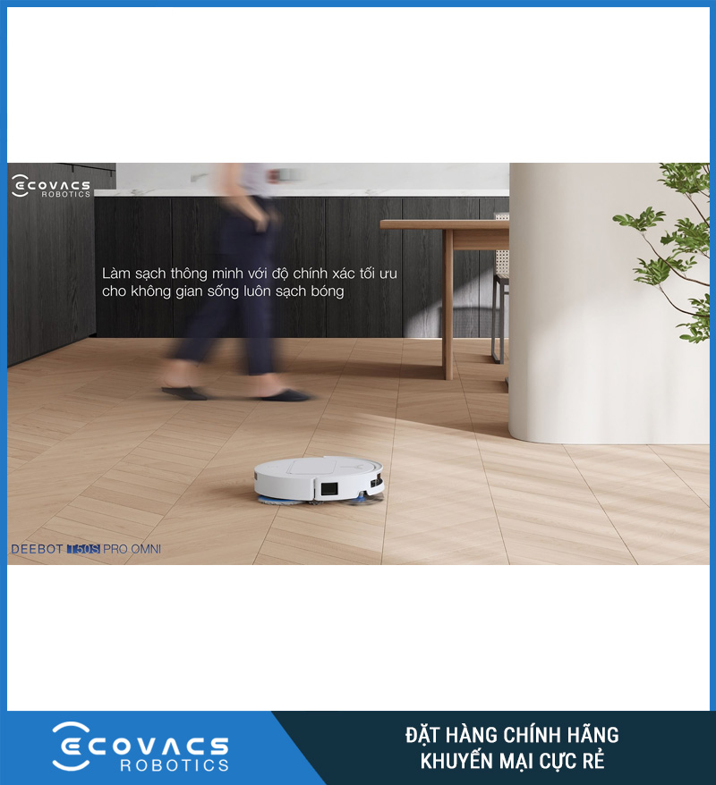 Ecovacs T50S Pro Omni Trắng/Đen - Robot hút bụi lau nhà