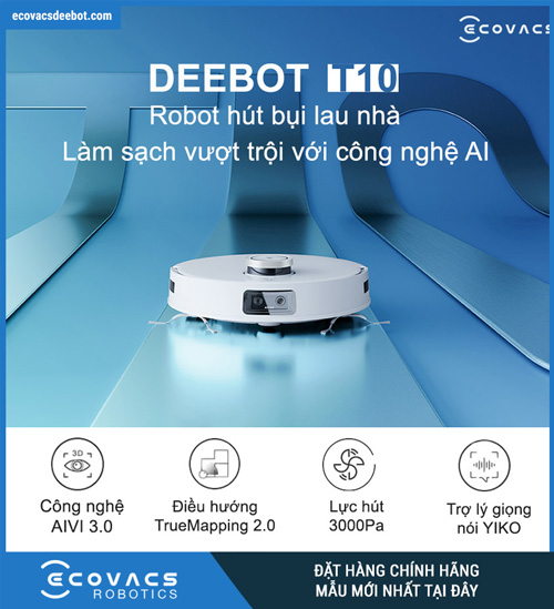 Robot hút bụi Ecovacs Deebot T10