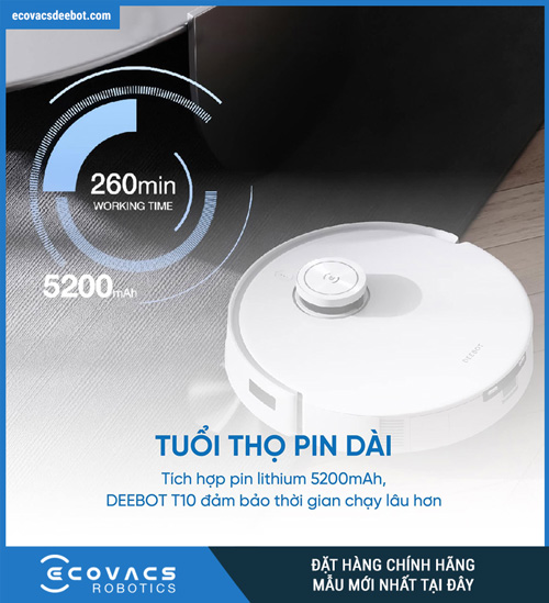 Robot hút bụi Ecovacs Deebot T10