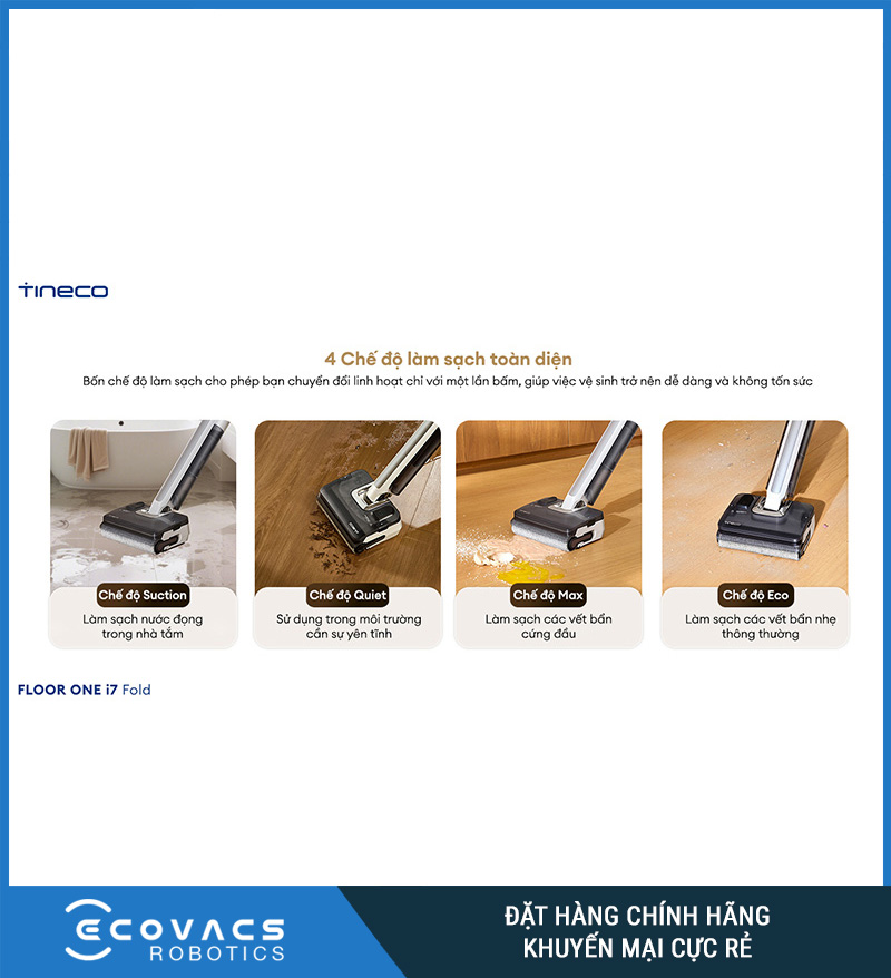 Tineco Floor One i7 Fold - Máy hút bụi lau nhà cầm tay