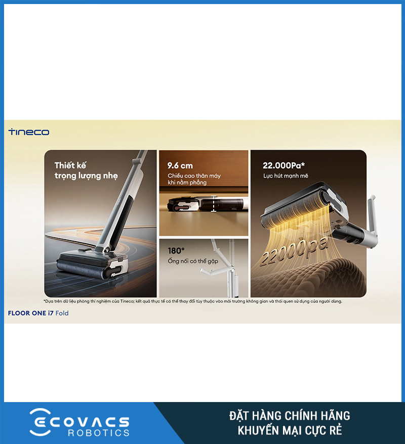 Tineco Floor One i7 Fold - Máy hút bụi lau sàn khô ướt