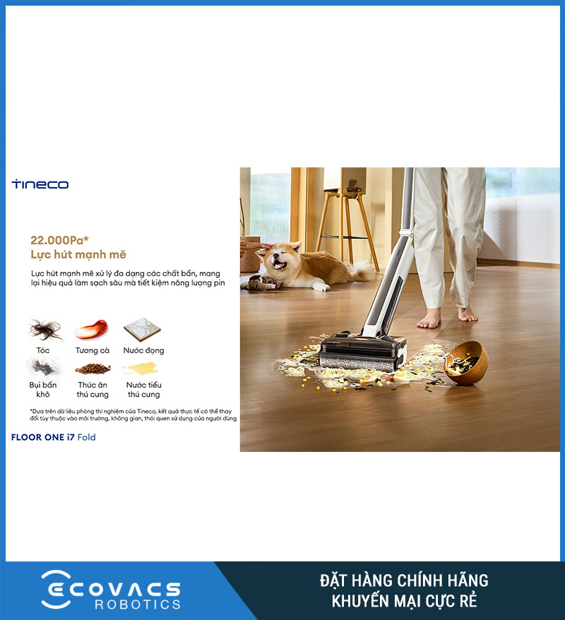 Tineco Floor One i7 Fold - Máy hút bụi lau sàn khô ướt