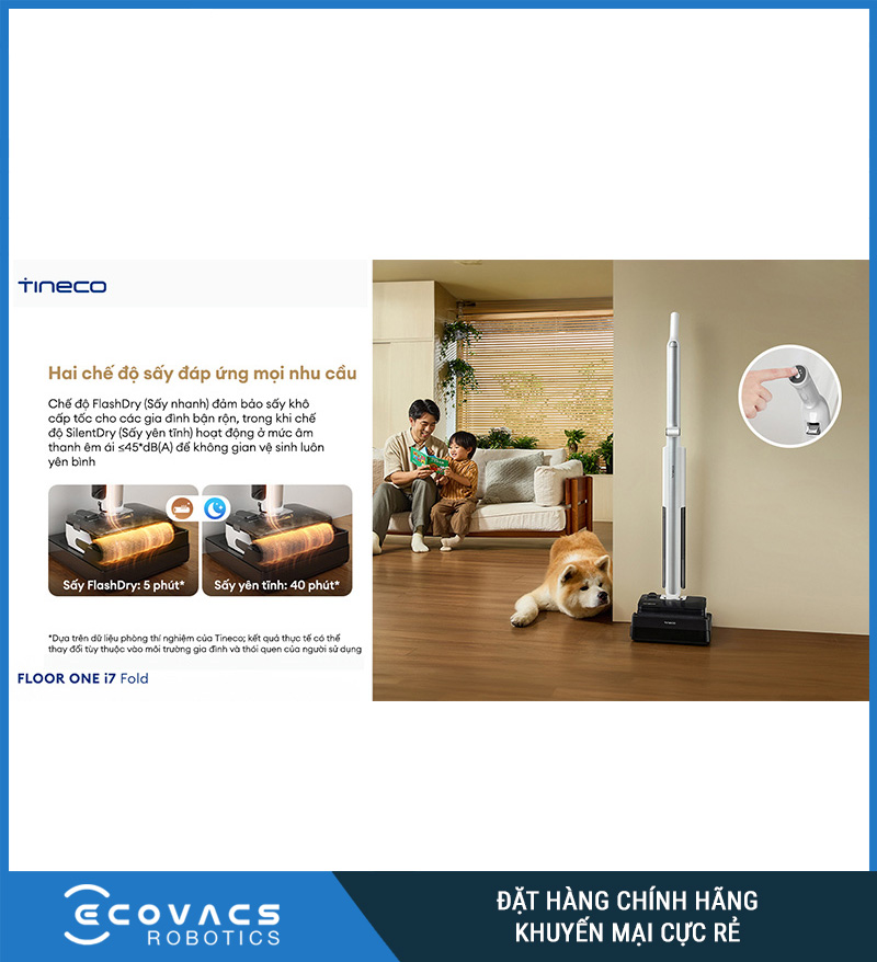 Tineco Floor One i7 Fold - Máy hút bụi lau sàn khô ướt