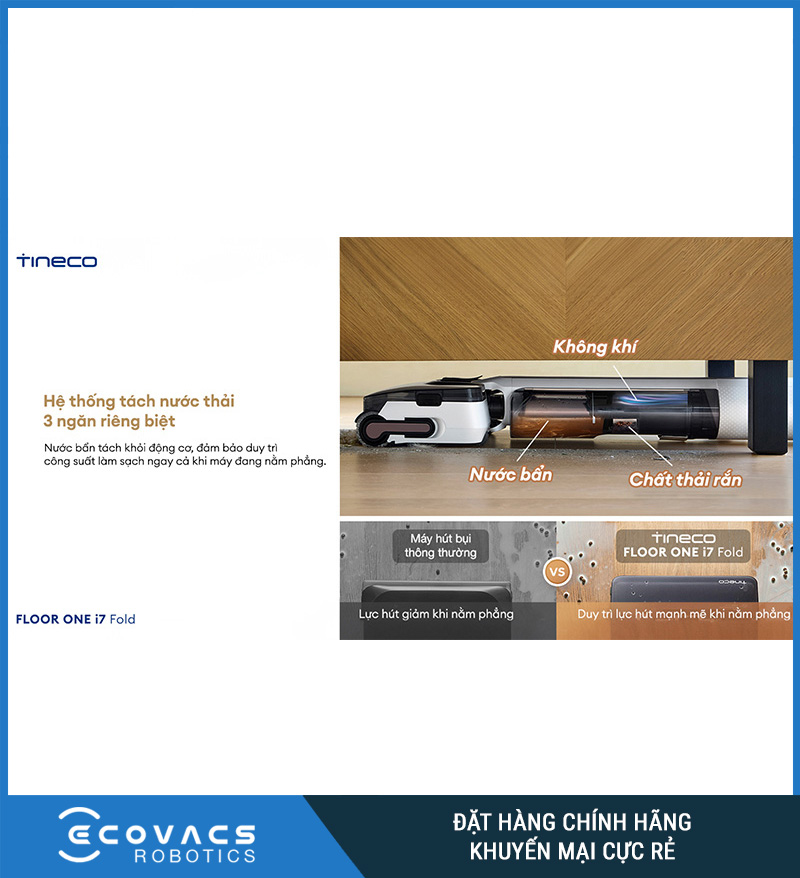 Tineco Floor One i7 Fold - Máy hút bụi lau sàn khô ướt
