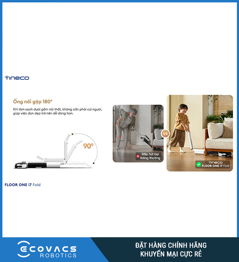 Tineco Floor One i7 Fold - Máy hút bụi lau sàn khô ướt