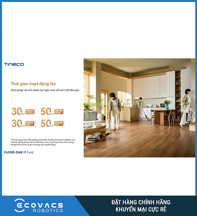 Tineco Floor One i7 Fold - Máy hút bụi lau sàn khô ướt