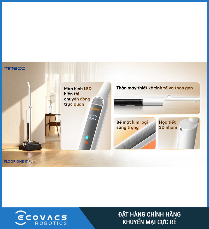 Tineco Floor One i7 Fold - Máy hút bụi lau sàn khô ướt