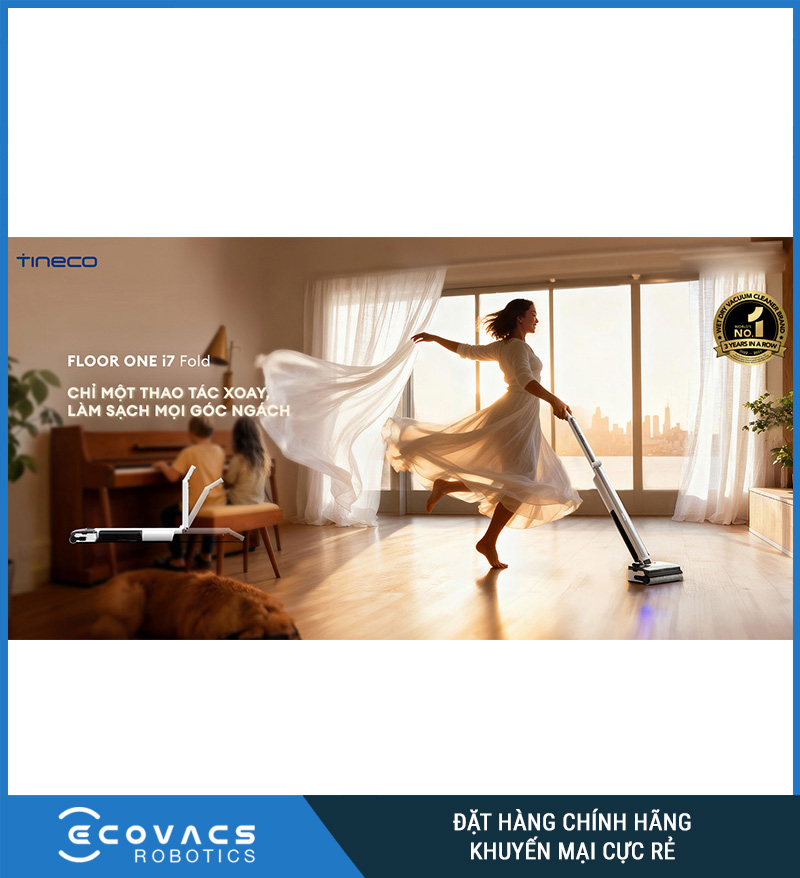 Tineco Floor One i7 Fold - Máy hút bụi lau sàn khô ướt