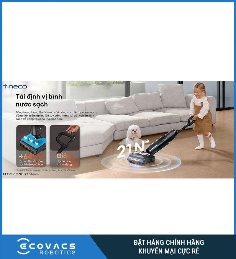 Tineco Floor One i7 Steam - Máy hút bụi lau sàn khô ướt
