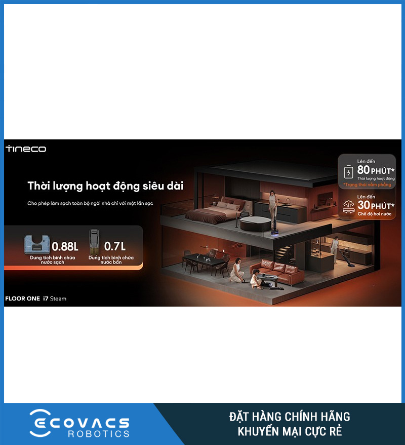 Tineco Floor One i7 Steam - Máy hút bụi lau sàn khô ướt