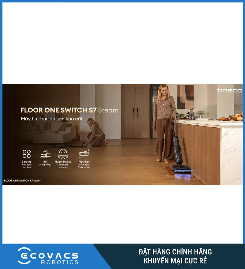 Tineco Floor One Switch S7 Steam - Máy hút bụi lau sàn khô ướt