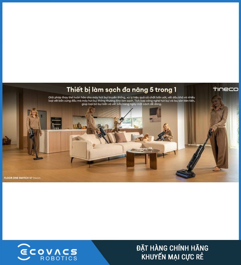Tineco Floor One Switch S7 Steam - Máy hút bụi lau sàn khô ướt