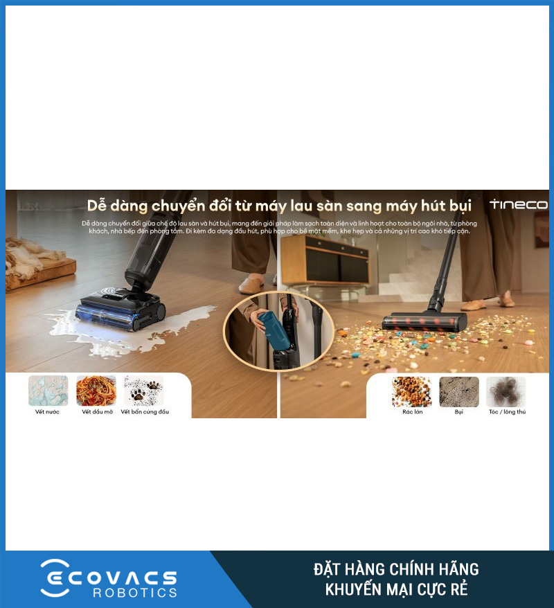 Tineco Floor One Switch S7 Steam - Máy hút bụi lau sàn khô ướt