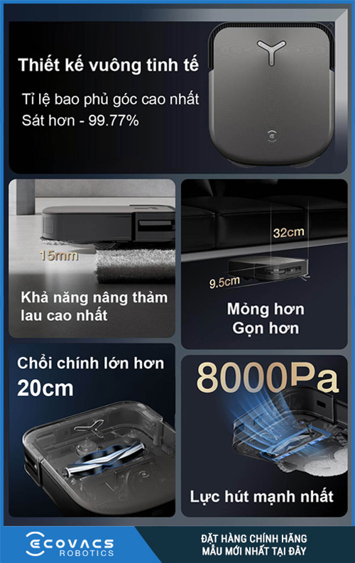 Robot hút bụi ECOVAS X2 OMNI chính hãng